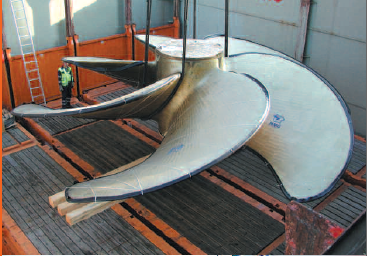 Stowing heavy weight propeller