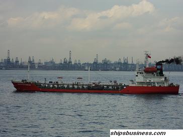 sludge collecting ship at singapore